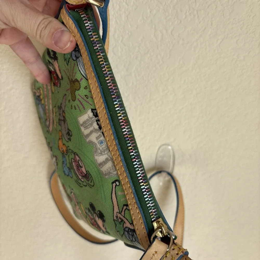 Dooney & Bourke Disney Tinker Bell Letter Carrier Green Crossbody - Picture 4 of 15